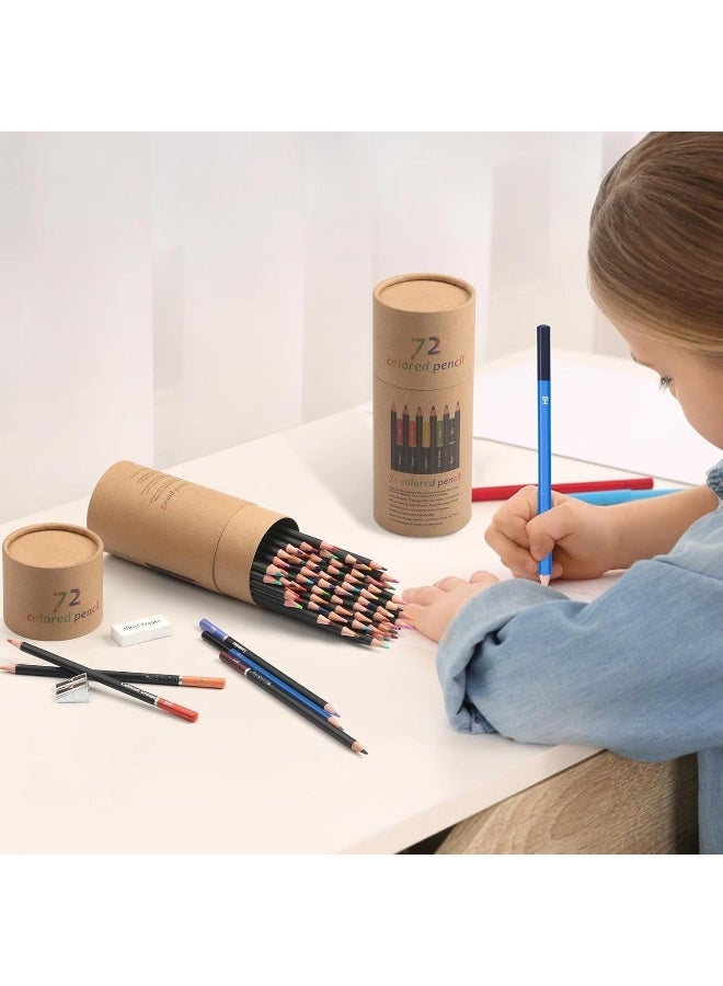 DURKU Soft Core Artist Pen, Artists Core Pencils Vibrant Colors, Colored Pencil 72 Colors, Professional Colored Pencils, Artists Colored Pen Set, Easy to Use, Portable for Sketching Mixing - Image 4